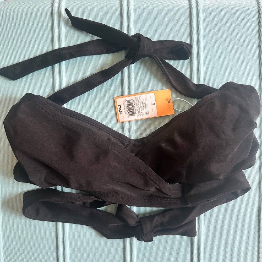 Kona Sol Black Bikini Top- NEW with TAGS